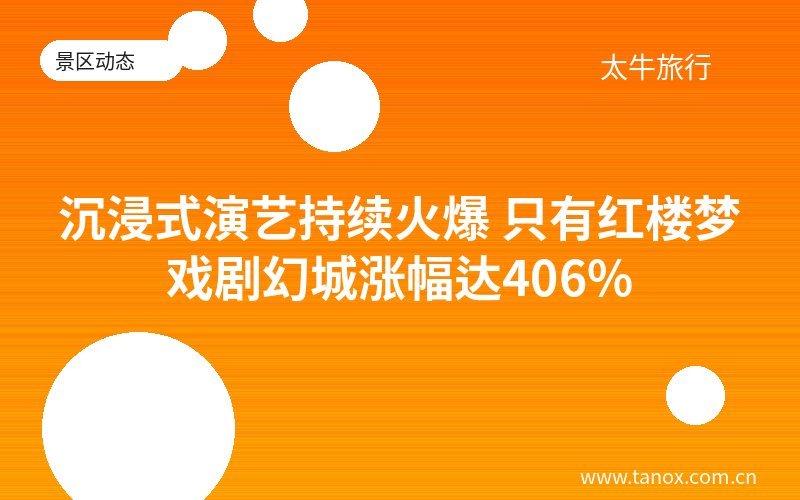 沉浸式演艺持续火爆 只有红楼梦戏剧幻城涨幅达406%