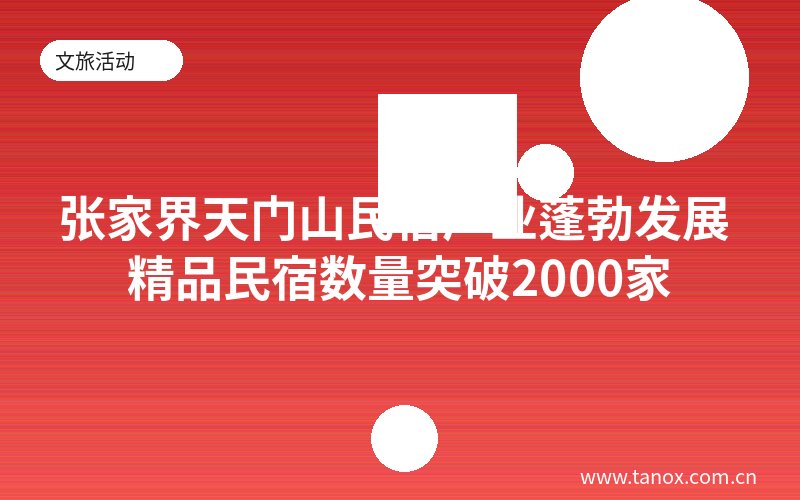 张家界天门山民宿产业蓬勃发展 精品民宿数量突破2000家