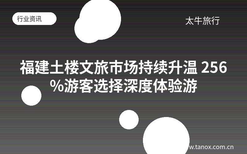 福建土楼文旅市场持续升温 256%游客选择深度体验游